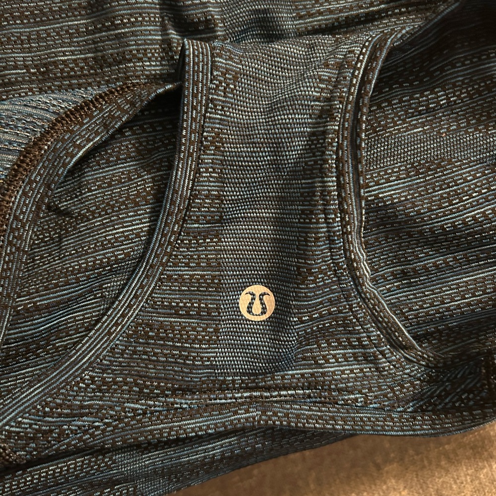 lululemon athletica Blue and Black Striped Tank Top